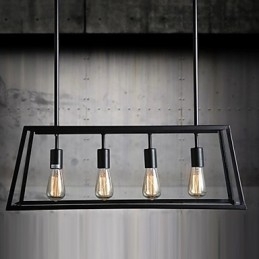 Lustre de metal galvanizado estilo rústico mini lodge