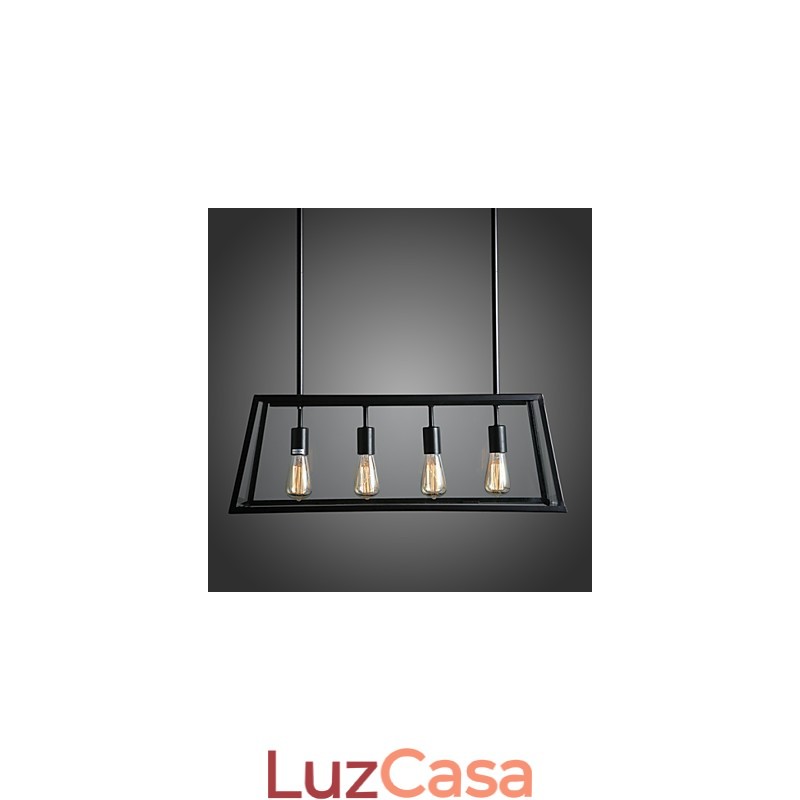 Lustre de metal galvanizado estilo rústico mini lodge