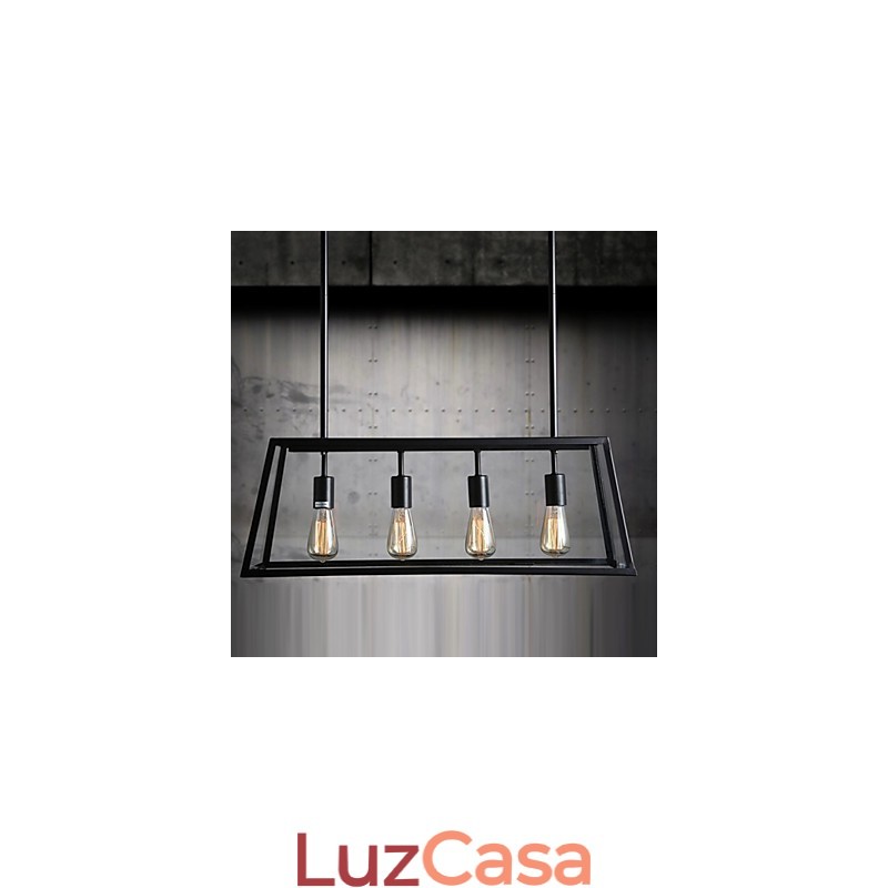 Lustre de metal galvanizado estilo rústico mini lodge