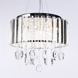 Luminária pendente de cristal com 3 luzes