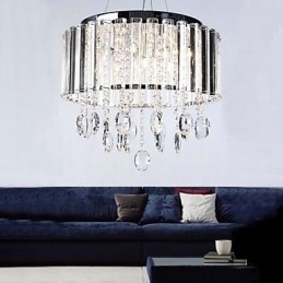 Luminária pendente de cristal com 3 luzes