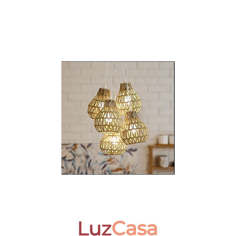 Cage Rope Creative RETRO Art Lustre de 5 cabeças
