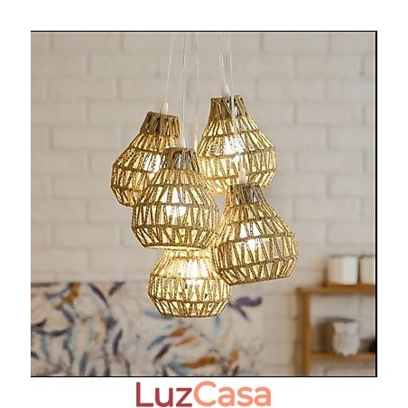 Cage Rope Creative RETRO Art Lustre de 5 cabeças Cage Rope Creative RETRO Art Lustre de 5 cabeças