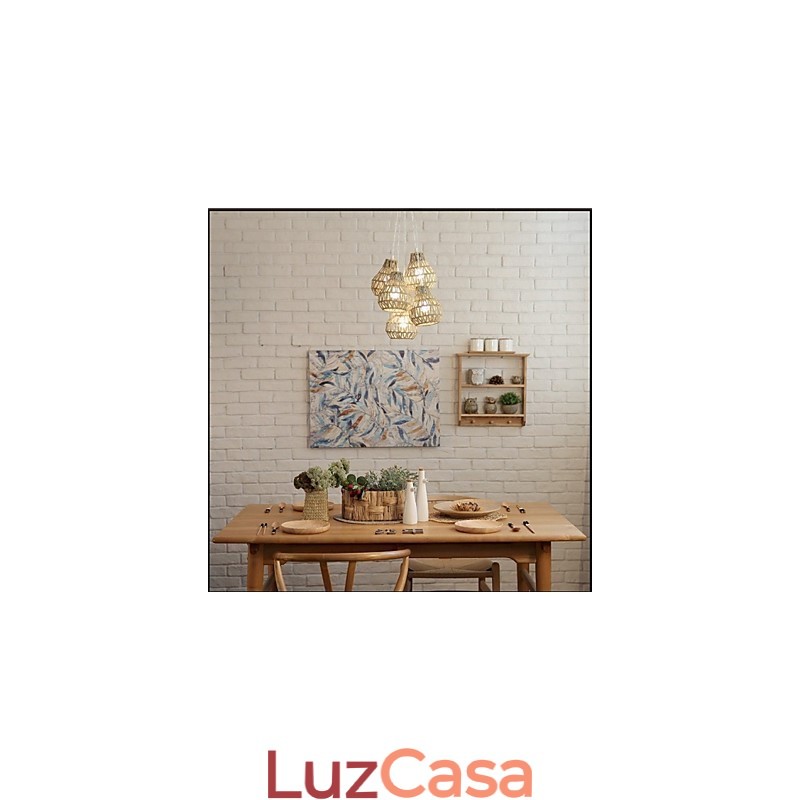 Cage Rope Creative RETRO Art Lustre de 5 cabeças