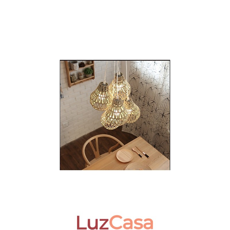 Cage Rope Creative RETRO Art Lustre de 5 cabeças