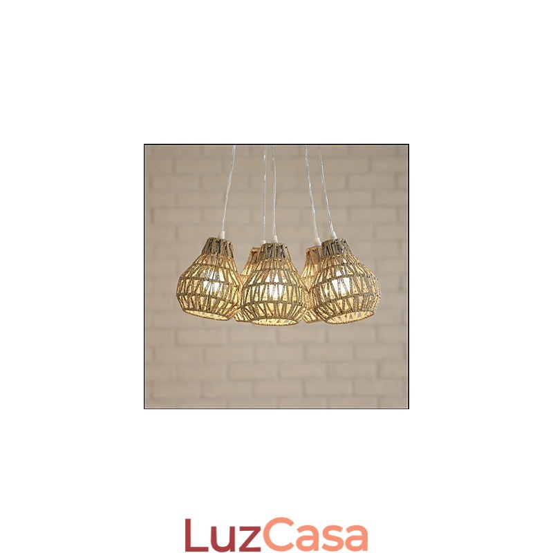Cage Rope Creative RETRO Art Lustre de 5 cabeças