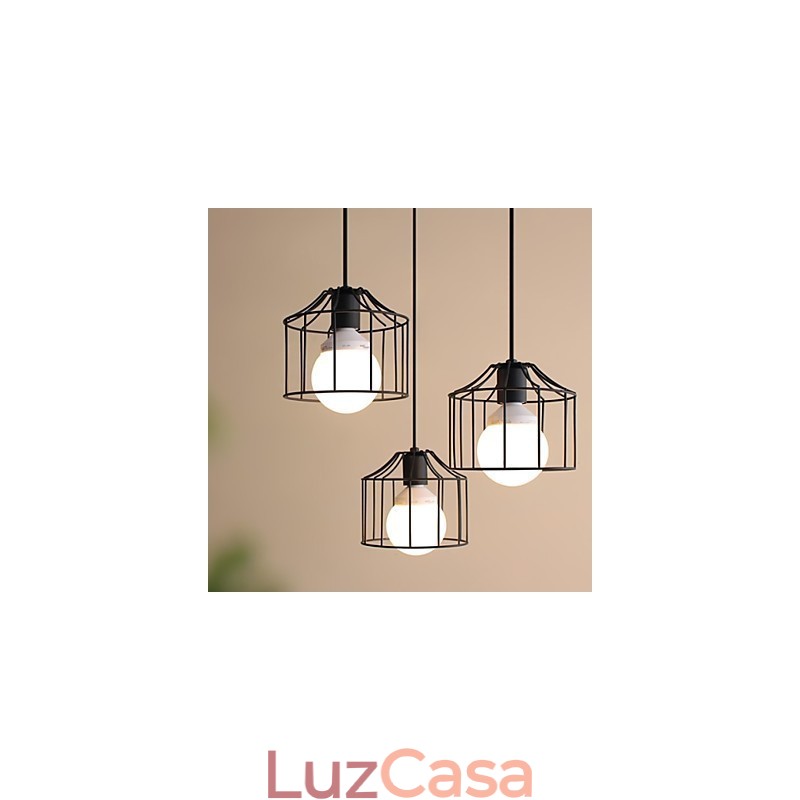1 Luzes Country Metal Pendente Luz