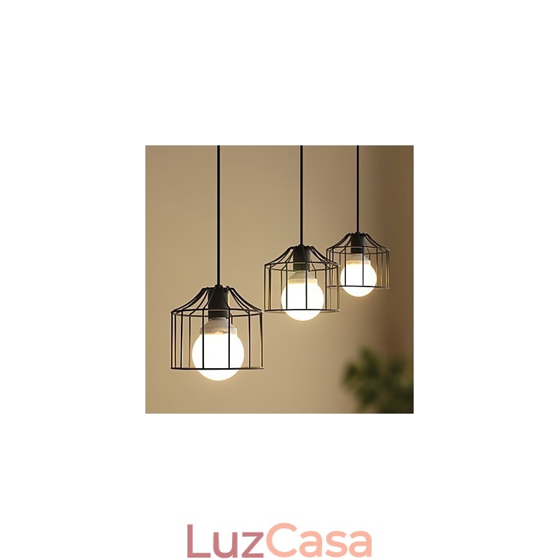 1 Luzes Country Metal Pendente Luz