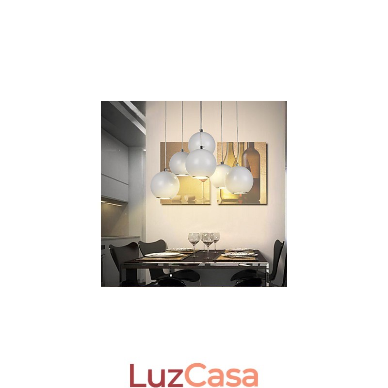 Luminária pendente moderna estilo mini globo de alta qualidade com design de café