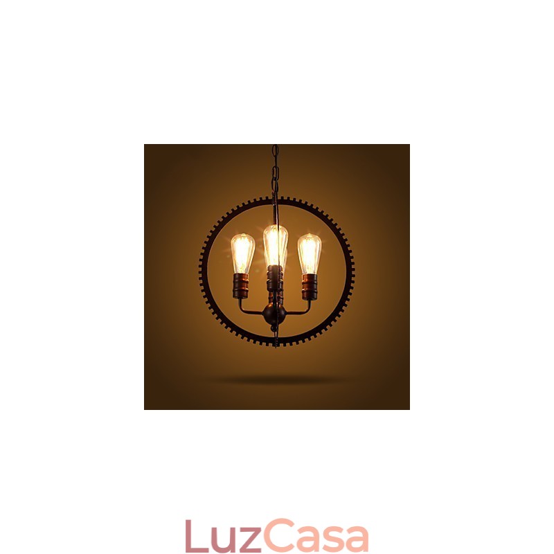Luminárias pendentes retrô criativas Lustre de ferro forjado estilo country americano