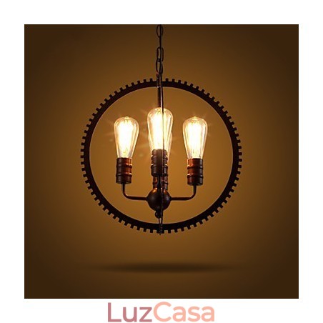 Luminárias pendentes retrô criativas Lustre de ferro forjado estilo country americano Luminárias pendentes retrô criativas Lustre de ferro forjado estilo country americano