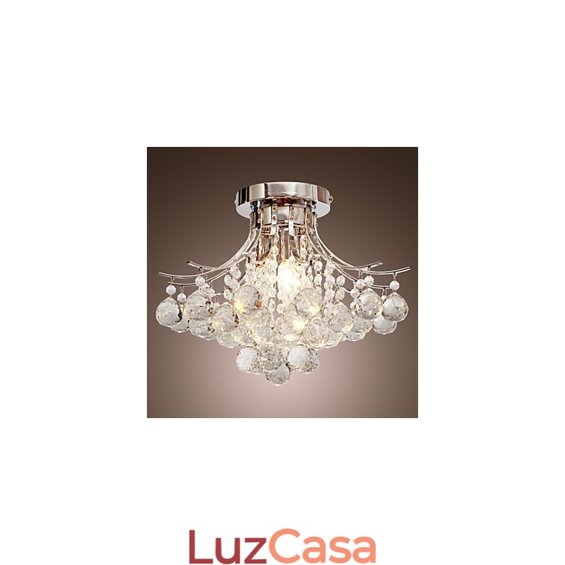 Lustre Moderno Cristal 3 Luzes