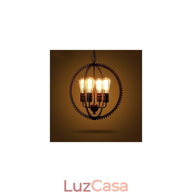 Luminárias pendentes retrô criativas Lustre de ferro forjado estilo country americano
