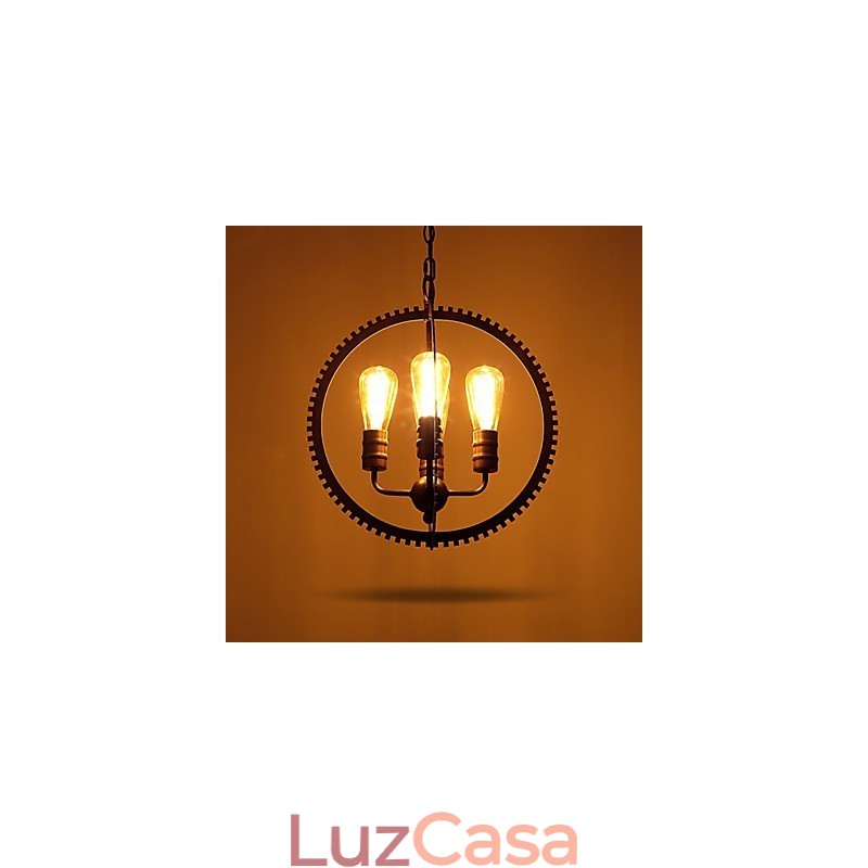 Luminárias pendentes retrô criativas Lustre de ferro forjado estilo country americano