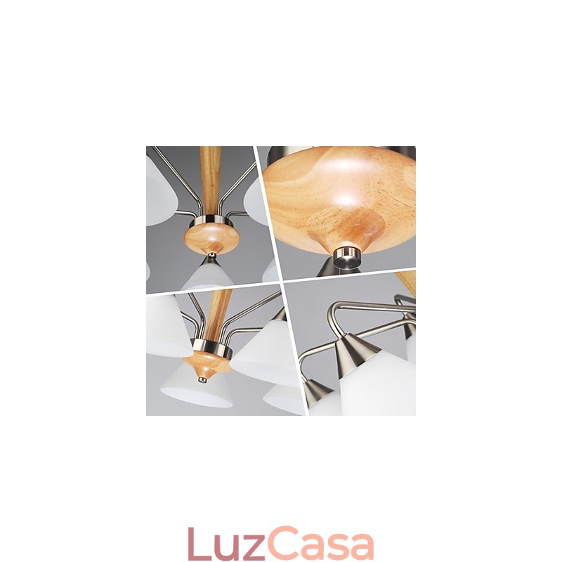 Luminárias pendentes modernas contemporâneas de madeira e bambu