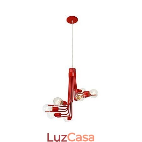 Pendente de 8 luzes característico moderno estilo norte-americano em vermelho Pendente de 8 luzes característico moderno estilo norte-americano em vermelho