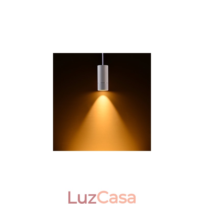 GE 05032 8W 136mm 1 Luz Mini Pendente Branco Pó com Alumínio