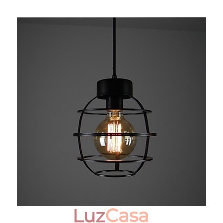 Luminária pendente de metal com design retrô