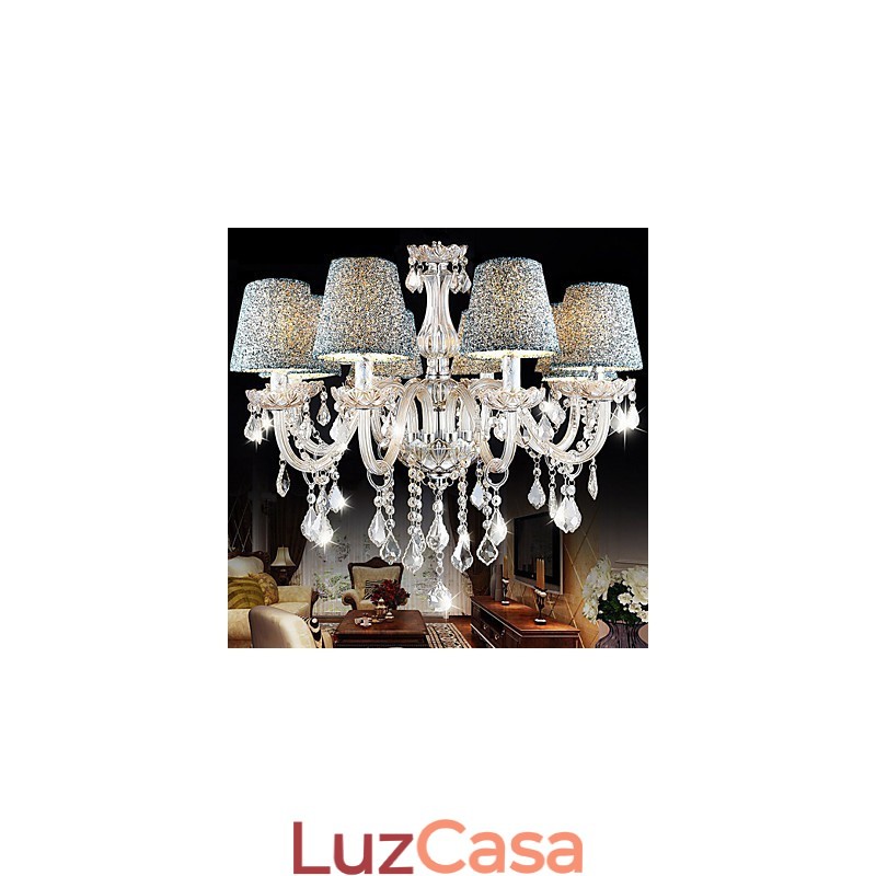 Abajur de lustre de cristal transparente K9 incluso