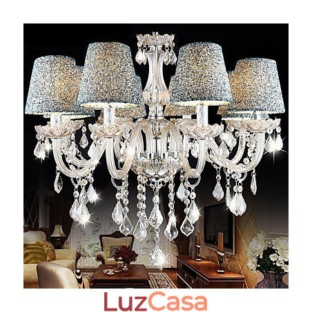 Abajur de lustre de cristal transparente K9 incluso Abajur de lustre de cristal transparente K9 incluso