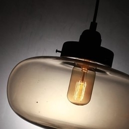 Luminária pendente moderna de vidro transparente com 2 luzes em design de bolhas