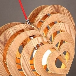 Lustre Mini Estilo Lanterna Madeira Bambu