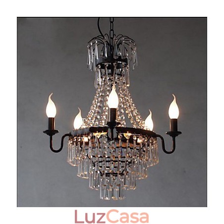 American Country Retro Vela Cristal Lâmpada American Country Retro Vela Cristal Lâmpada