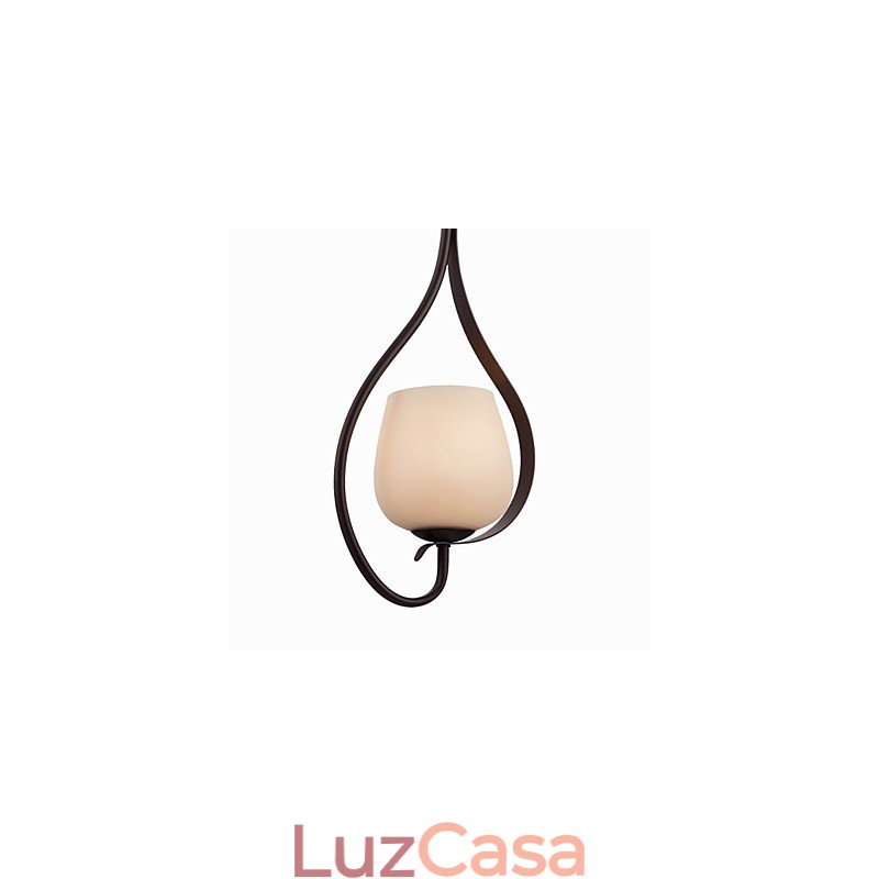 Luminária pendente de pintura de ferro com cúpula de vidro Lâmpada de iluminação clássica 1 cabeça