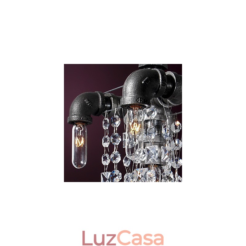 Pendente de 5 luzes característico do estilo norte-americano em design de tubo