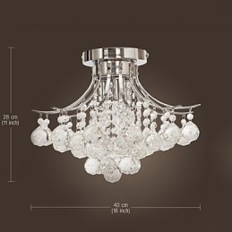 Lustre Moderno Cristal 3 Luzes