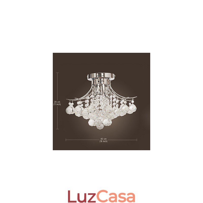 Lustre Moderno Cristal 3 Luzes