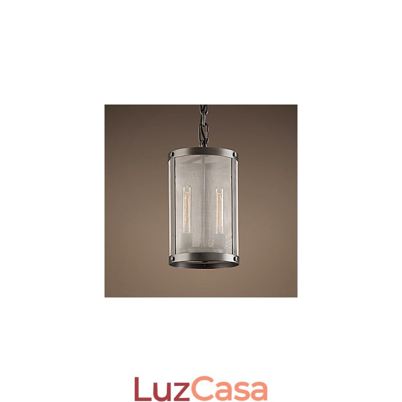 Luminária pendente de 2 luzes com cúpula transparente