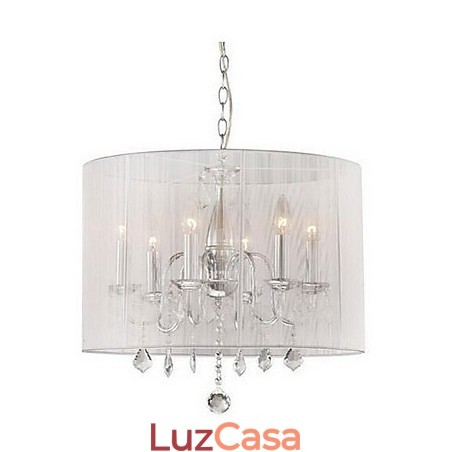 Moderno contemporâneo tambor cristal galvanizado pingente luz