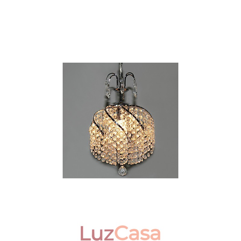 Luminária pendente de cristal estilosa com 1 luz