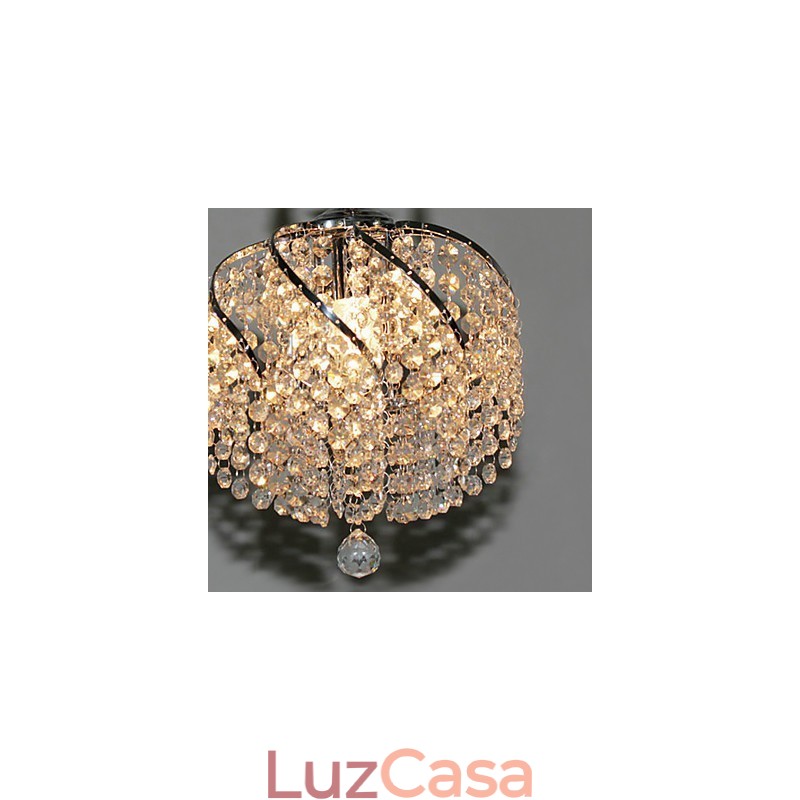 Luminária pendente de cristal estilosa com 1 luz