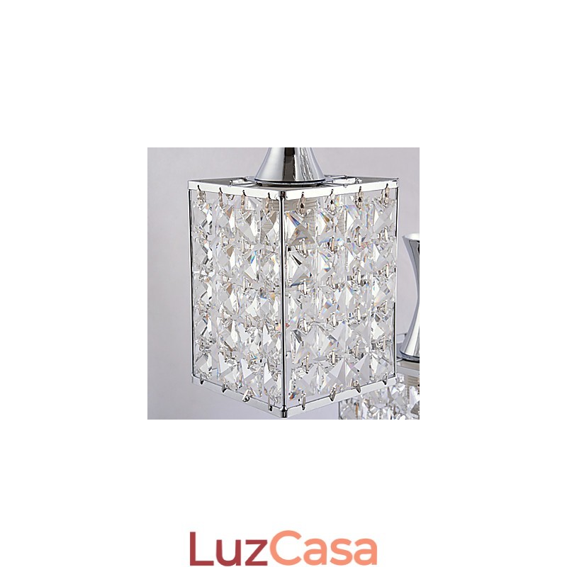 3 Luzes Metal Frame K9 Cristal Lustre Droplight Enviar Lâmpada