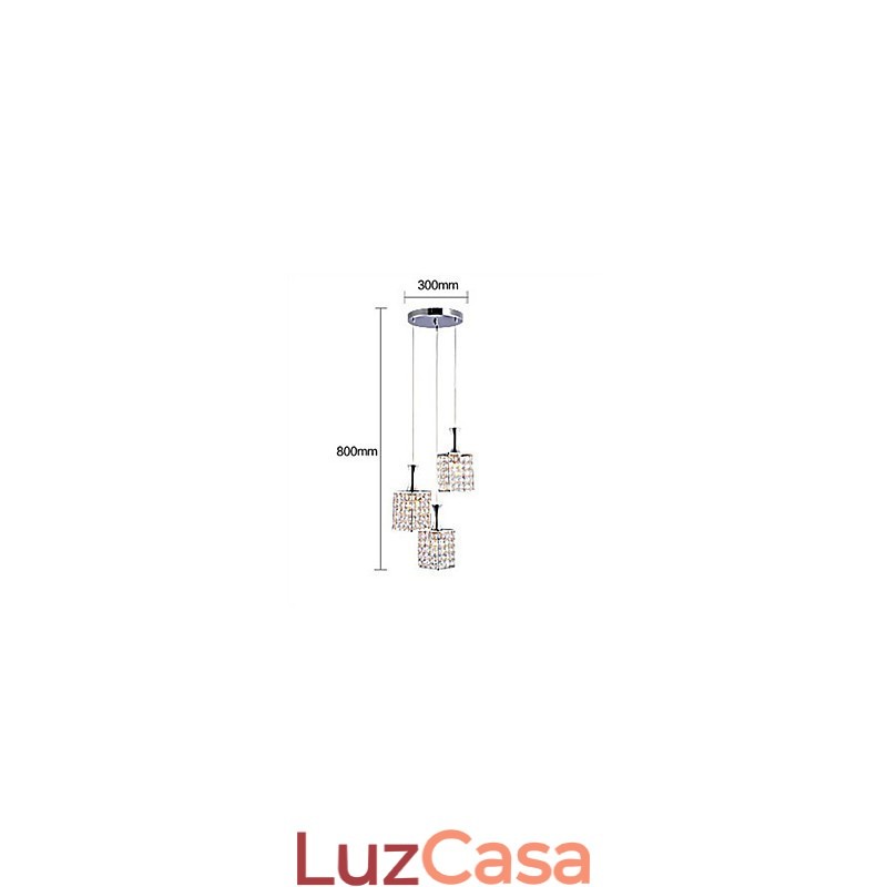 3 Luzes Metal Frame K9 Cristal Lustre Droplight Enviar Lâmpada