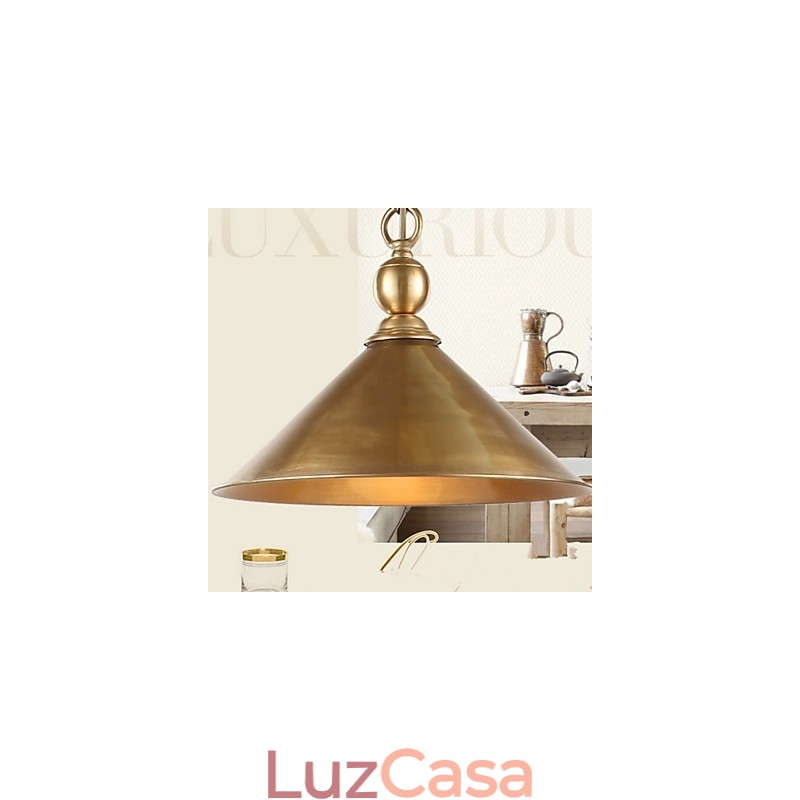Luminária pendente de latão puro estilo mini metal clássico tradicional
