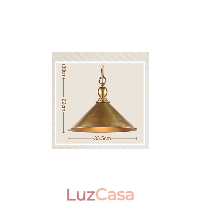 Luminária pendente de latão puro estilo mini metal clássico tradicional