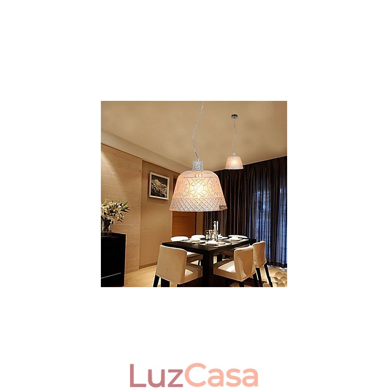 O lustre com pingente de escultura em vidro de arte decorativa