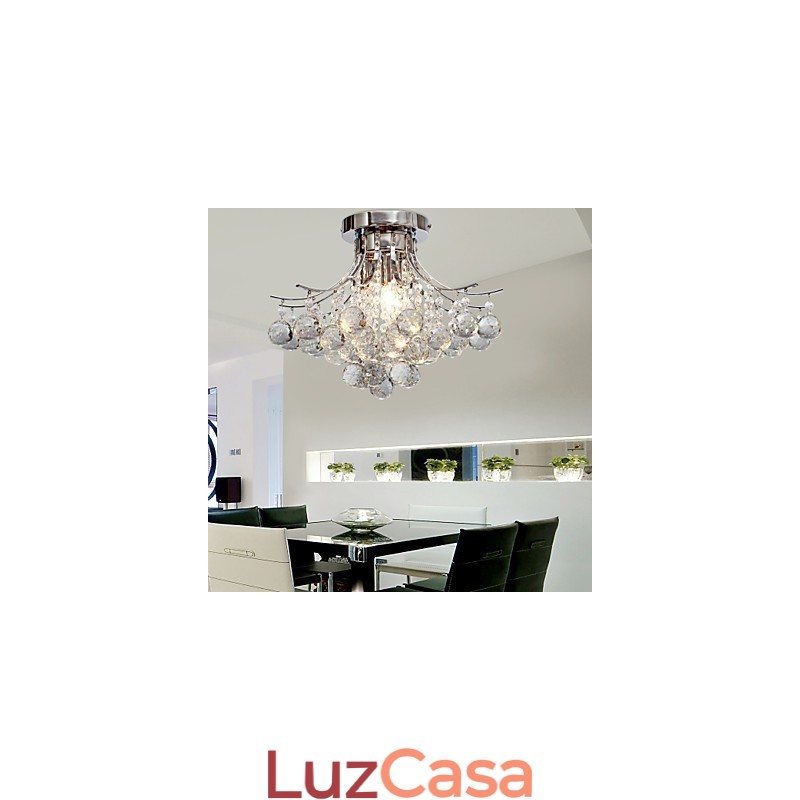 Lustre Moderno Cristal 3 Luzes