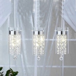Luminária pendente de cristal artística com cúpulas de vidro e base de lâmpada G4