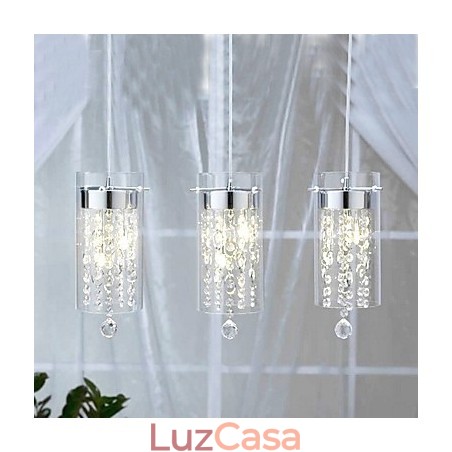Luminária pendente de cristal artística com cúpulas de vidro e base de lâmpada G4 Luminária pendente de cristal artística com cúpulas de vidro e base de lâmpada G4