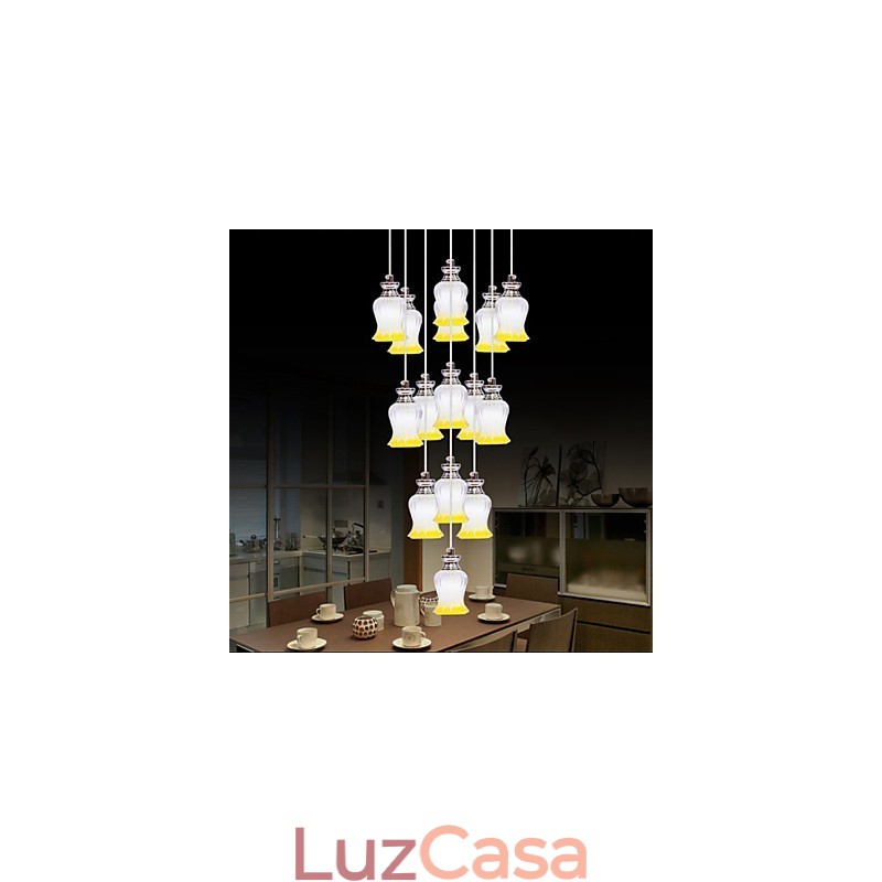 Restaurante 15 Cabeças De Pingente De Cristal Simples Moderno Pingente