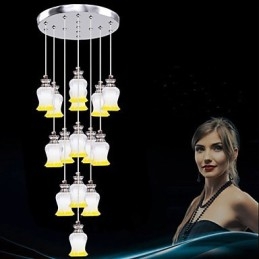 Restaurante 15 Cabeças De Pingente De Cristal Simples Moderno Pingente