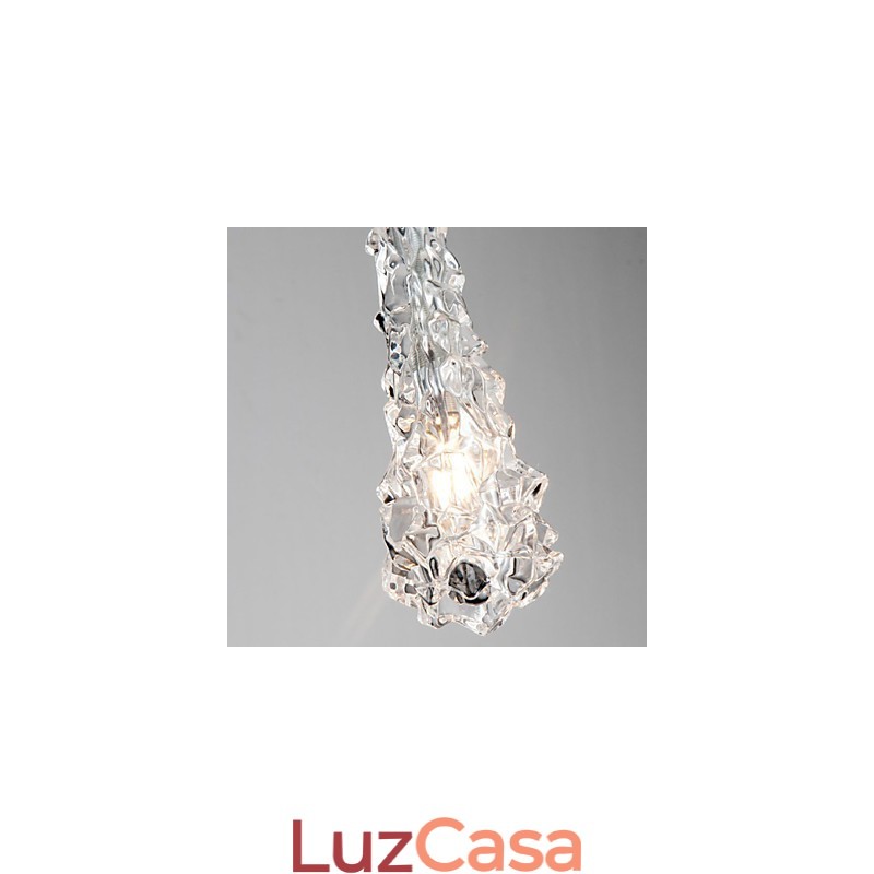 Lustre Tradition Classic de vidro transparente com 3 luzes
