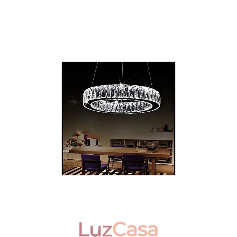 Lustre de cristal Luzes Iluminação Moderna Anéis Únicos K9 Grande Cristal Luminárias de Teto Interno