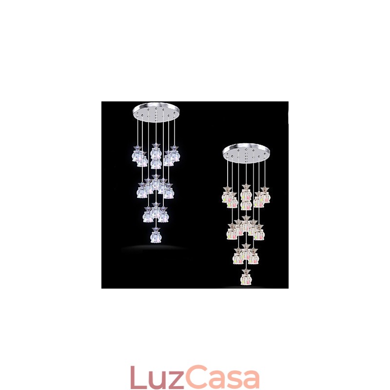 Restaurante 15 Cabeças De Pingente De Cristal Simples Moderno Pingente