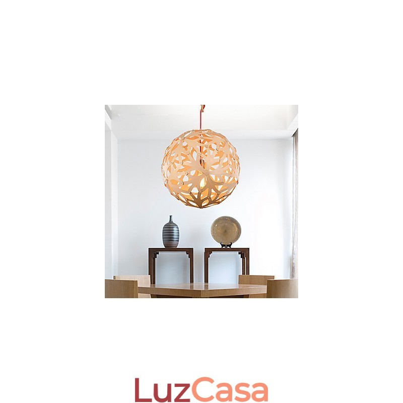 Lustre Mini Estilo Lanterna Madeira Bambu
