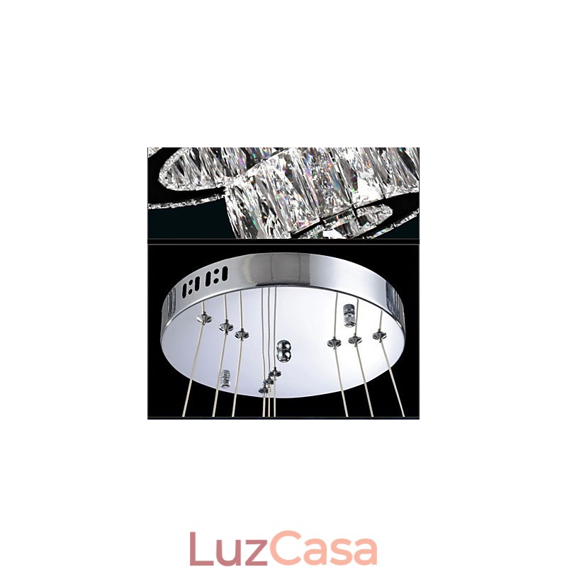 Lustre de cristal Luzes Iluminação Moderna Anéis Únicos K9 Grande Cristal Luminárias de Teto Interno